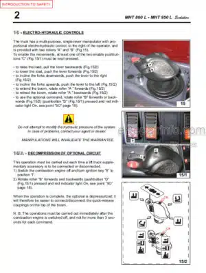 Photo 6 - Manitou K-D Hawk M30-2H M30-4H Operators Service Manual Forklift 806328
