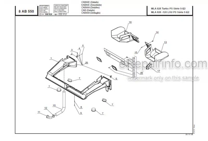 Photo 1 - Manitou MLA628-120LSU Powershift Series 3 E2 Parts Manual Telehandler 547866P