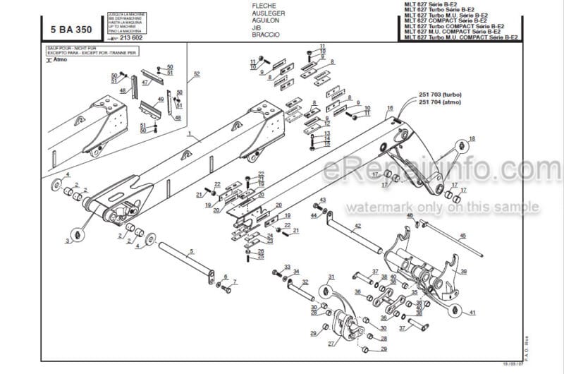 Photo 1 - Manitou MLT627T MU Series B E2 Compact Parts Manual Telehandler 547884P