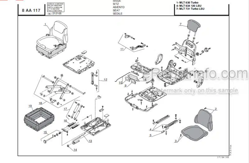 Photo 1 - Manitou MLT630T To MT732 Series B E2 Parts Manual Telehandler 547845P