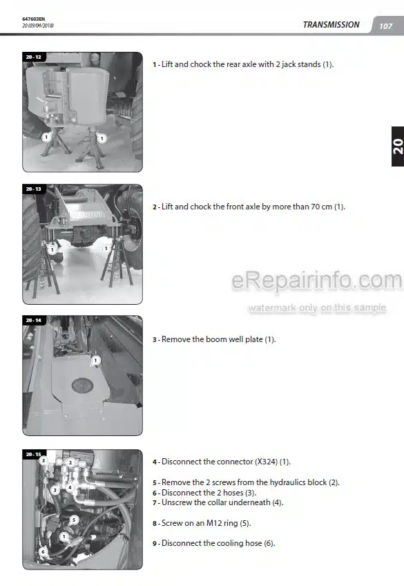 Photo 1 - Manitou MLT635-130 PS D ST4 S1 To MLT940-140V Plus D ST4 S1 Repair Manual Telehandler 647603EN