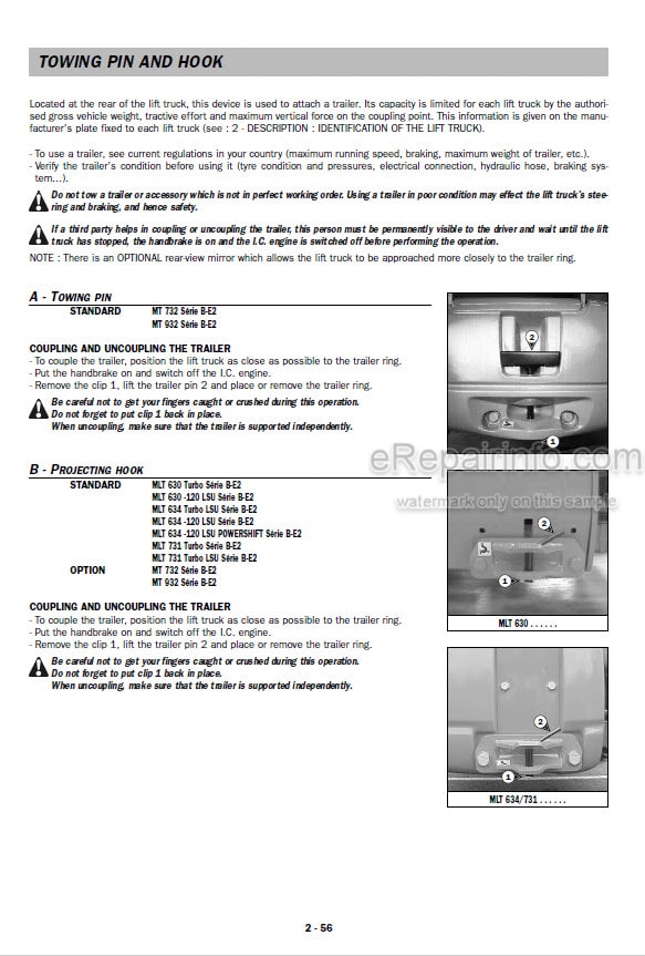 Photo 1 - Manitou MLT731 Turbo LSU SB E2 Operators Manual Telehandler