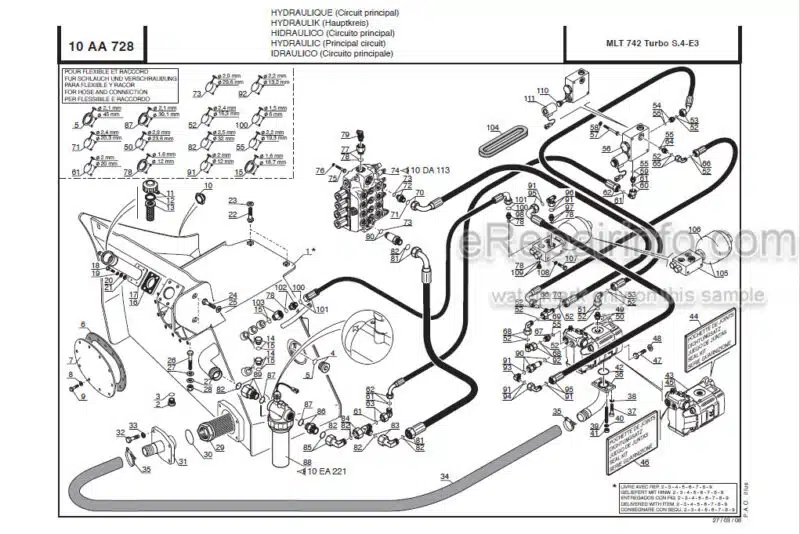 Photo 1 - Manitou MLT735-120LSU Series 4 E3 Parts Manual Telehandler 547977P