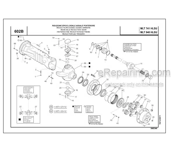 Photo 1 - Manitou MLT741 MLT941 HLSU Genuine Parts Catalog Telehandler 648344
