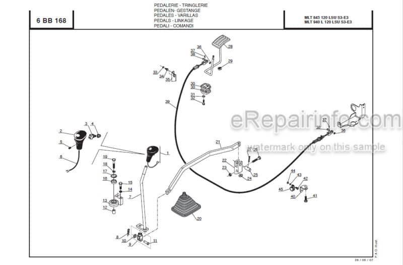 Photo 1 - Manitou MLT940-120LSU Turbo Series 3 E3 Parts Manual Telehandler 547980P