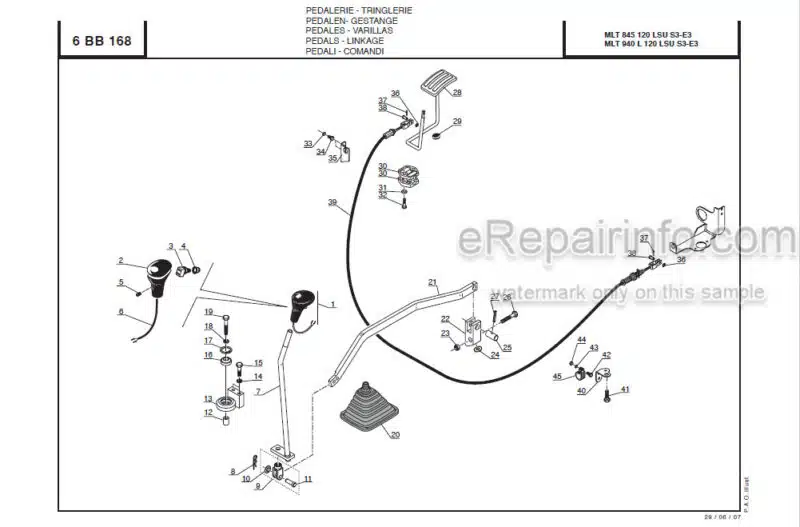 Photo 1 - Manitou MLT940-120LSU Turbo Series 3 E3 Parts Manual Telehandler 547980P