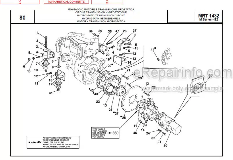 Photo 1 - Manitou MRT1432 400 M Series E2 Parts Manual Telehandler 648230