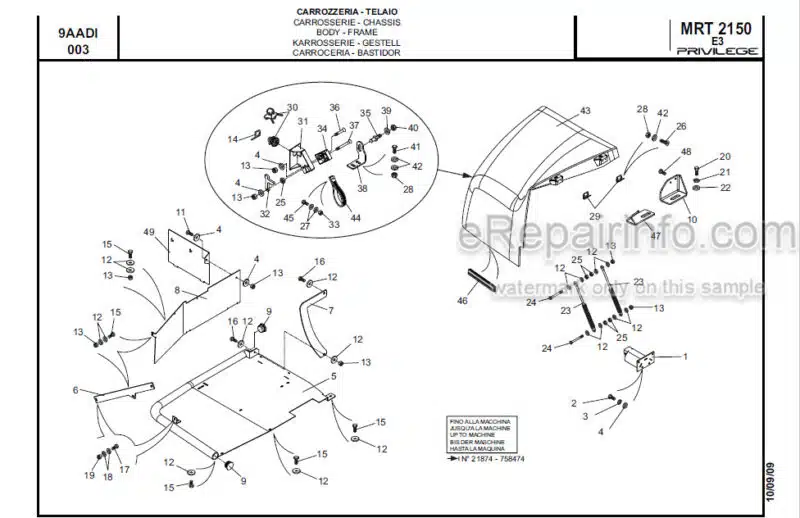 Photo 1 - Manitou MRT2150 E3 Privilege Parts Manual Telehandler 648418