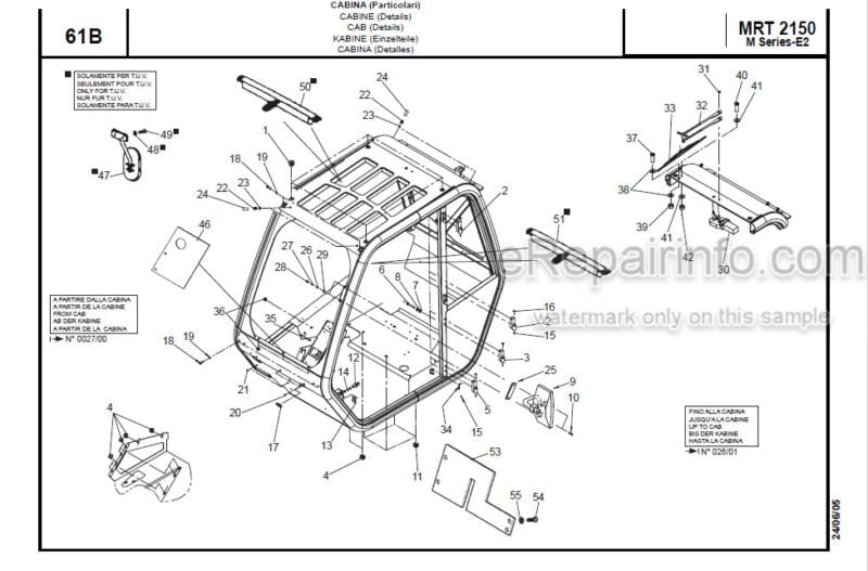 Photo 1 - Manitou MRT2150 M Series E2 3B6 Parts Manual Telehandler 648233