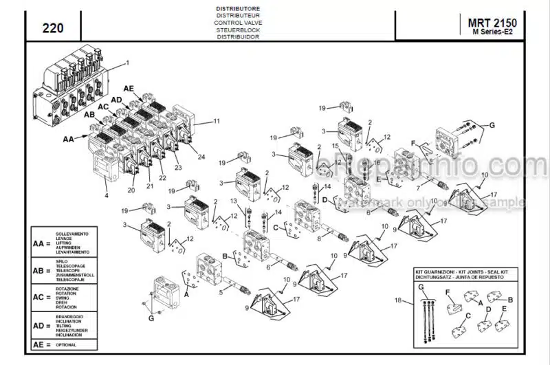 Photo 1 - Manitou MRT2150 M Series E2 Parts Manual Telehandler 648233