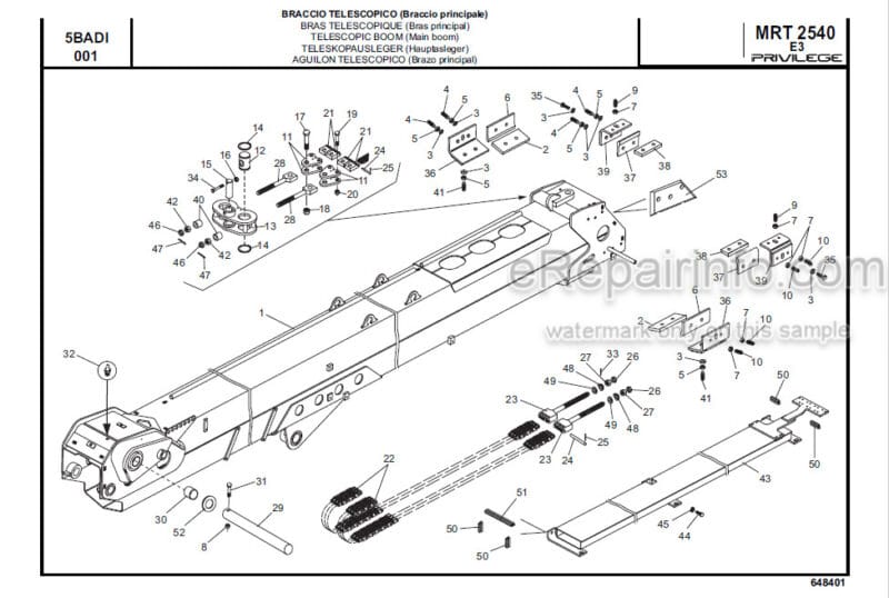 Photo 1 - Manitou MRT2540 E3 Privilege Parts Catalogue Telehandler 648401