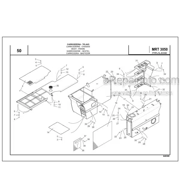 Photo 1 - Manitou MRT3050 Privilege Genuine Parts Catalog Telehandler 648388