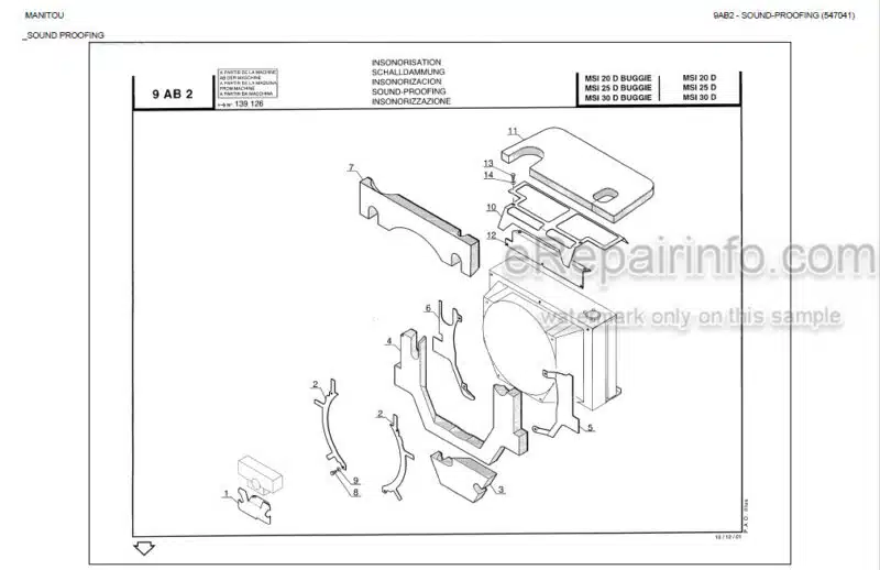 Photo 1 - Manitou MSI25D MSI30D Buggie TI MSI25D TI MSI30D TI Genuine Parts Catalog Forklift 547041