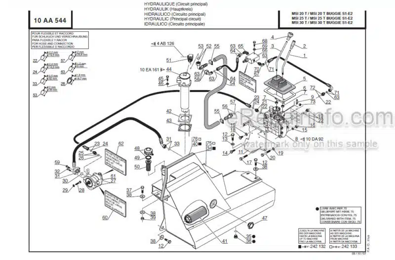 Photo 1 - Manitou MSI30D Turbo Series 1 E2 Parts Manual Forklift 547924