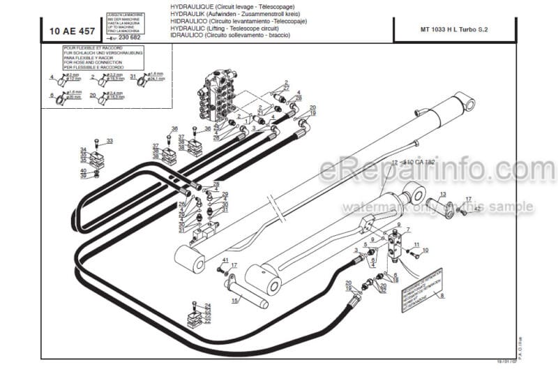 Photo 1 - Manitou MT1033HL Turbo Series 2 E2 Parts Manual Telehandler 547853P