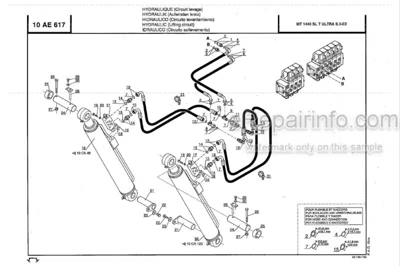 Photo 1 - Manitou MT1435 MT1440 SL Series 3 E2 Turbo Ultra Parts Catalogue Telehandler 547914C