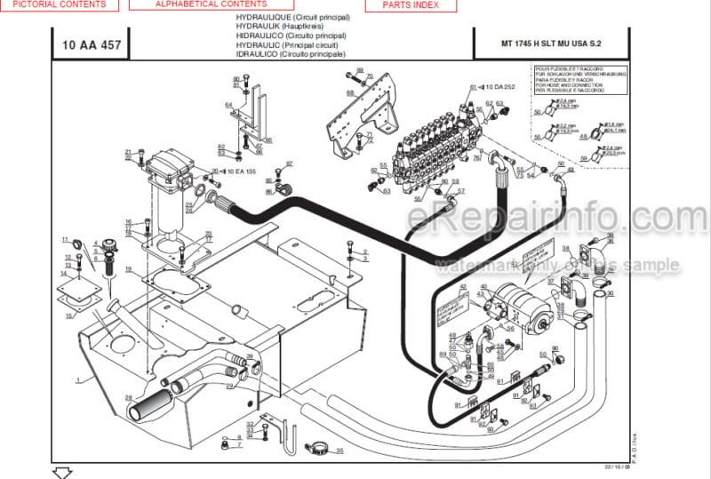Photo 1 - Manitou MT1745HSL Turbo Mono Ultra Series 2 E2 Parts Manual Telehandler 547869