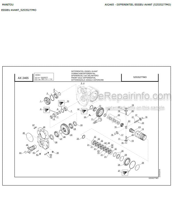 Photo 1 - Manitou MT420H TSS 57K ST5 S1 Genuine Parts Catalog Telehandler 647739