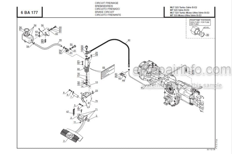 Photo 1 - Manitou MT523 MLT523T Mono Ultra Series B E2 Parts Manual Telehandler 547896