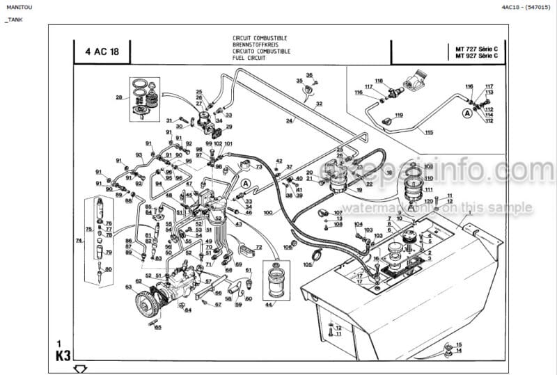 Photo 1 - Manitou MT727 MT927 Series C Genuine Parts Catalog 547015