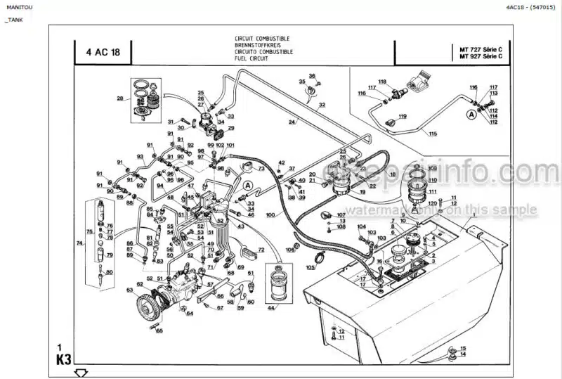 Photo 1 - Manitou MT727 MT927 Series C Genuine Parts Catalog 547015