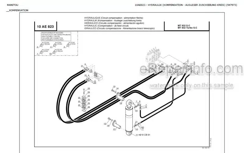 Photo 1 - Manitou MT728 S C To MT932 Turbo S C Genuine Parts Catalog Telehandler 547973
