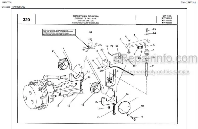 Photo 1 - Manitou MVT1330 Genuine Parts Catalog Telehandler 547531