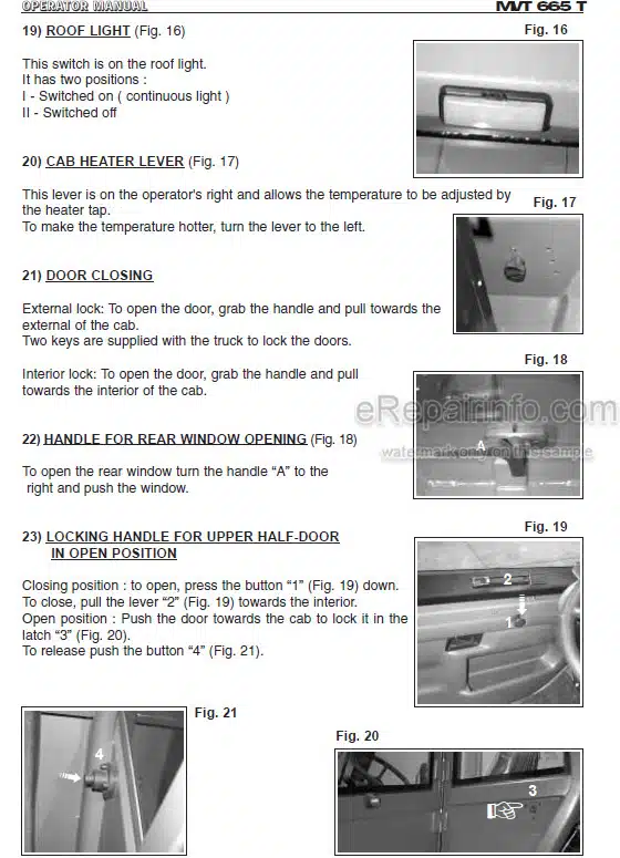 Photo 1 - Manitou MVT665T Comfort Line Series E2 Operators Service Manual Telehandler 648342AS