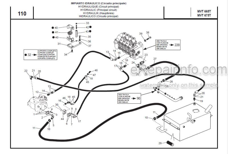 Photo 1 - Manitou MVT665T MVT675T E2 Comfort Line Parts Manual Telehandler 648280