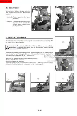 Photo 5 - Manitou TMT55FL TMT55HT TMT55XT 4W Series 1 E2 Operators Manual Forklift 547888AS