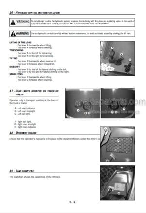 Photo 4 - Manitou TMT55HT TMT55XT 4W T3 Operators Manual Forklift 51900008