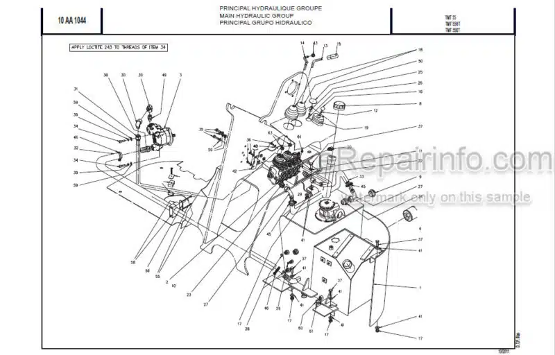 Photo 1 - Manitou TMT55 TMT55HT TMT55XT T3 Parts Manual Forklift 51900011