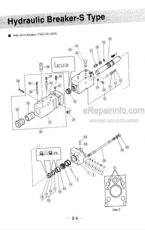 Photo 7 - Takeuchi TKB401 TKB401S Instruction Manual And Parts List Hydraulic Breaker