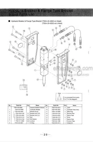 Photo 6 - Takeuchi TKB801 TKB801S Instruction Manual And Parts List Hydraulic Breaker