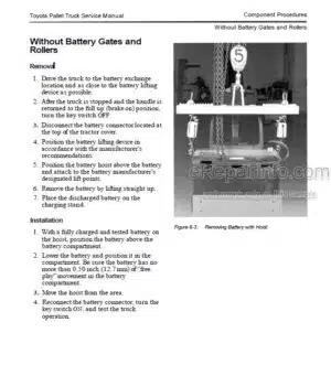 Photo 7 - Toyota 6HBW23 Service Manual Powered Pallet Walkie 00700-CL340-2 SN22000-