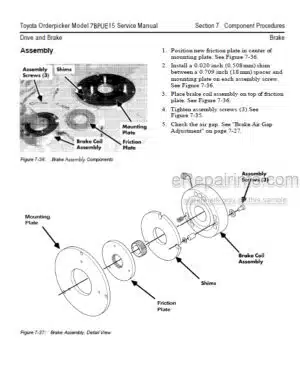 Photo 6 - Toyota 7BRU18 To 7BSU25 Service Manual Reach Lift Truck 00700-CL220-01 SN21000- SN32000-