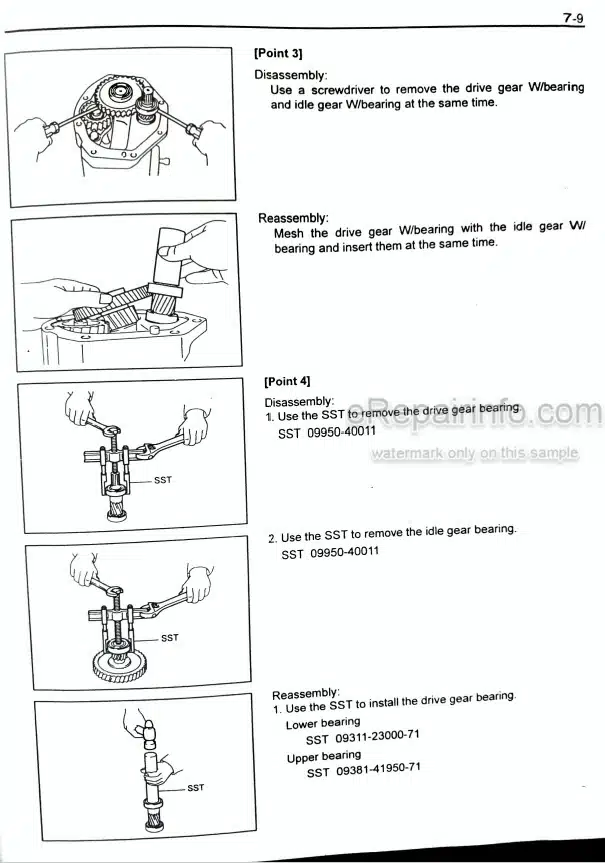 Photo 1 - Toyota 7FBR10 7FBR13 7FBR15 7FBR18 Repair Manual Forklift CE318