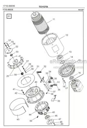 Photo 8 - Toyota 7FBRE12-1C 7FBRE12-2C 7FBRE12-3C Spare Parts Catalogue Reach Truck 214801 SN598439-