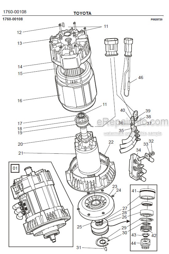 Photo 1 - Toyota 7FBRE12-1C 7FBRE12-2C 7FBRE12-3C Spare Parts Catalogue Reach Truck 217061 SN709569-