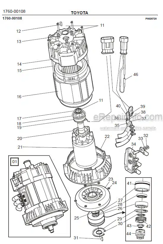 Photo 1 - Toyota 7FBRE12-1C 7FBRE12-2C 7FBRE12-3C Spare Parts Catalogue Reach Truck 217061 SN709569-