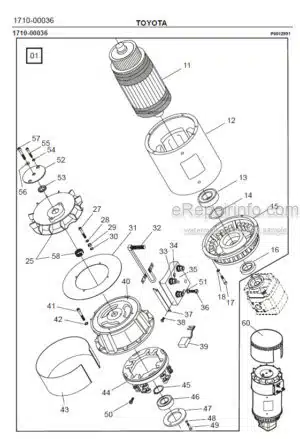 Photo 4 - Toyota 7FBRE12-1C 7FBRE12-2C 7FBRE12-3C Spare Parts Catalogue Reach Truck 220355 SN725406-