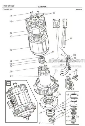 Photo 3 - Toyota 7FBRE12-1C 7FBRE12-2C 7FBRE12-3C Spare Parts Catalogue Reach Truck 222704 SN743654-