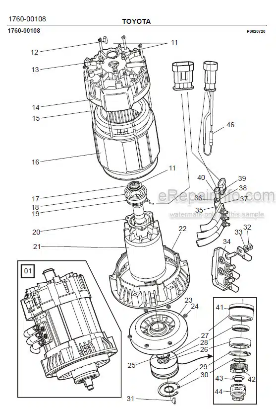 Photo 1 - Toyota 7FBRE12-1C 7FBRE12-2C 7FBRE12-3C Spare Parts Catalogue Reach Truck 222704 SN743654-