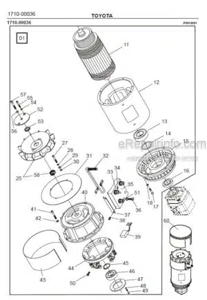 Photo 2 - Toyota 7FBRE12-1C 7FBRE12-2C 7FBRE12-3C Spare Parts Catalogue Reach Truck 226542 SN911801-