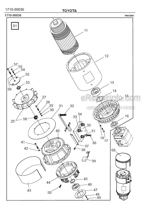 Photo 1 - Toyota 7FBRE12-1C 7FBRE12-2C 7FBRE12-3C Spare Parts Catalogue Reach Truck 226542 SN911801-