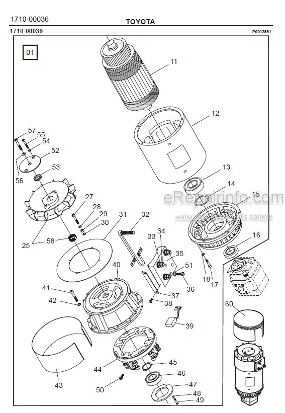 Photo 1 - Toyota 7FBRE12-1C 7FBRE12-2C 7FBRE12-3C Spare Parts Catalogue Reach Truck 226542 SN911801-