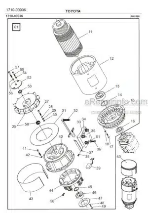 Photo 1 - Toyota 7FBRE12-1C 7FBRE12-2C 7FBRE12-3C Spare Parts Catalogue Reach Truck 228607 SN930971-