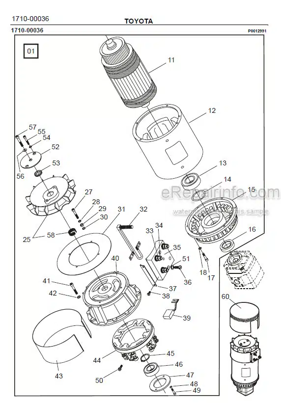 Photo 1 - Toyota 7FBRE12-1C 7FBRE12-2C 7FBRE12-3C Spare Parts Catalogue Reach Truck 228607 SN930971-
