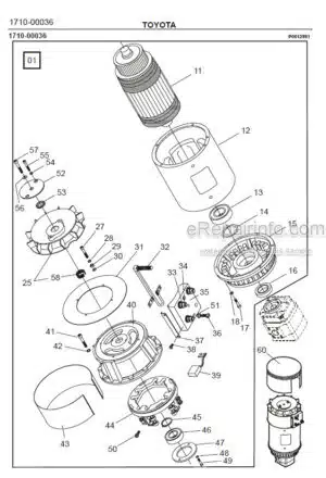 Photo 5 - Toyota 7FBRE14-1C 7FBRE14-2C 7FBRE14-3C Spare Parts Catalogue Reach Truck 200980 SN435653-