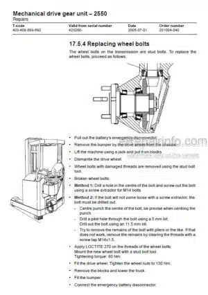 Photo 1 - Toyota 7FBRE12 To 7FBRE25C Service Manual Reach Truck 201004-040 SN423289-